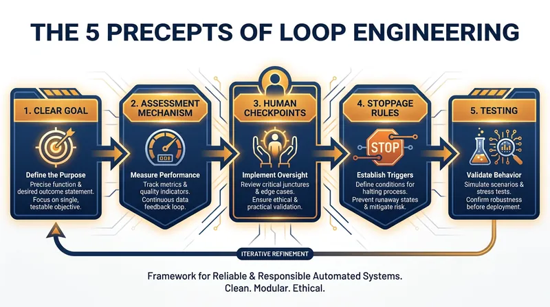 Safe loop engineering requires strict governance, including clear termination conditions and human oversight.