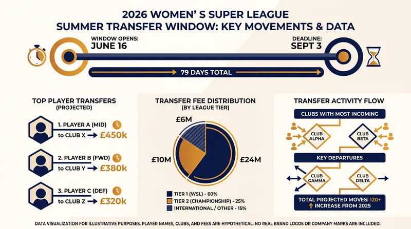 The 2026 WSL summer transfer window provides clubs a long runway to finalize their squads.
