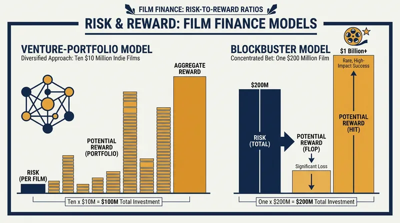 Economists suggest studios adopt a venture-capital approach, spreading risk across multiple low-budget projects.