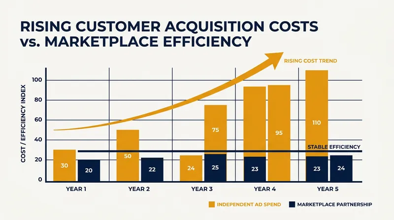 Third-party brands are turning to curated marketplaces to bypass soaring digital advertising costs.