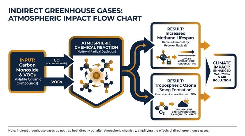 Unlike CO2, indirect pollutants do not trap heat directly; they act as catalysts that create other heat-trapping gases.