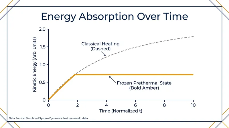 In a prethermal state, a driven quantum system abruptly stops absorbing energy, plateauing instead of heating up.