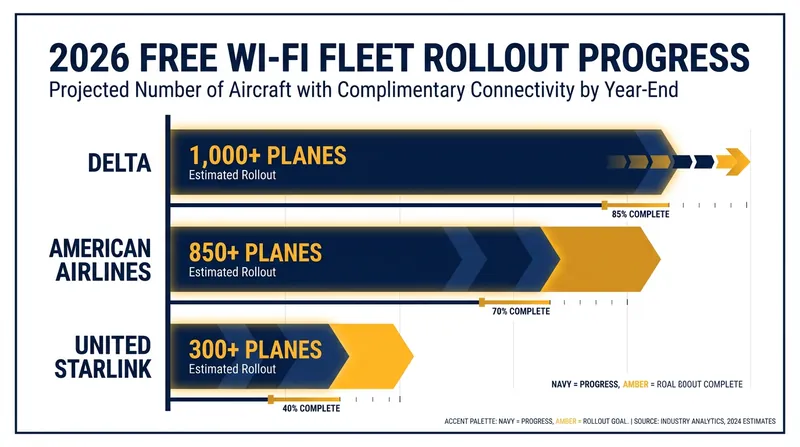Major U.S. airlines are rapidly equipping their fleets with next-generation connectivity.
