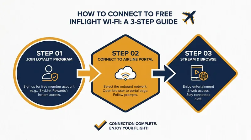 Airlines require passengers to join their free frequent flyer programs to access the complimentary internet.