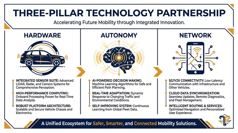 The partnership divides the capital burden: Lucid builds the cars, Nuro provides the software, and Uber manages the network.