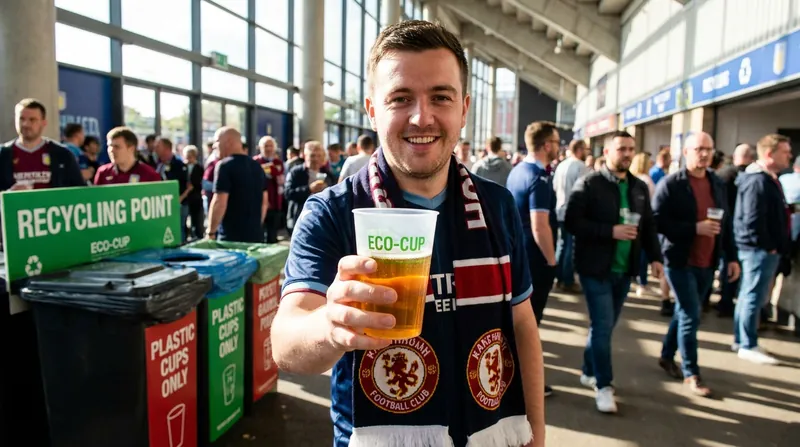 Closed-loop systems, including returnable deposit cups, effectively eliminated single-use plastics from the stadium concourses.