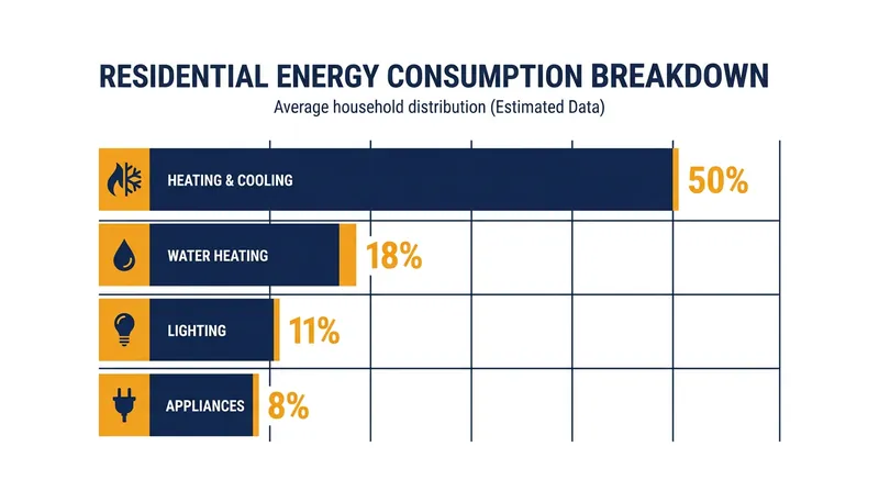 Heating and cooling account for roughly half of the average home's energy consumption.