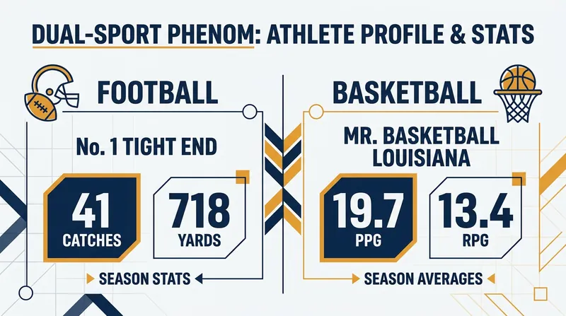 Hudson's junior year statistics across both sports highlight his rare dual dominance.