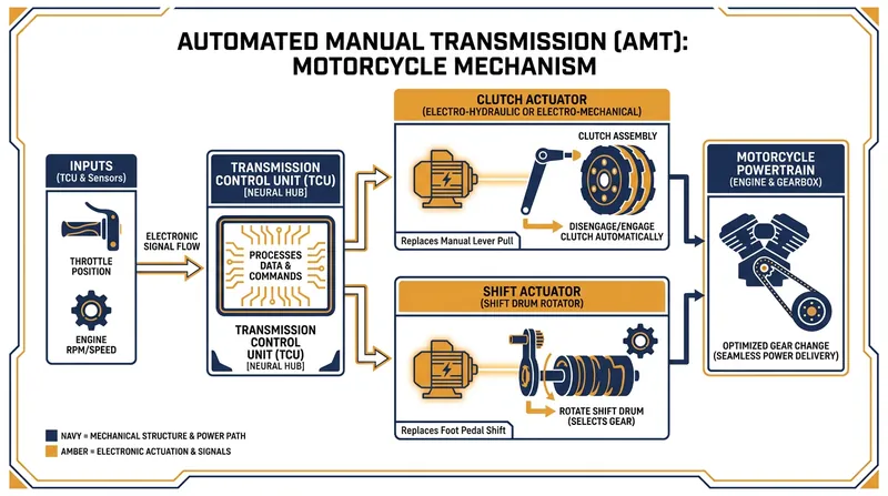 AMT systems use electromechanical actuators to operate a traditional manual gearbox.