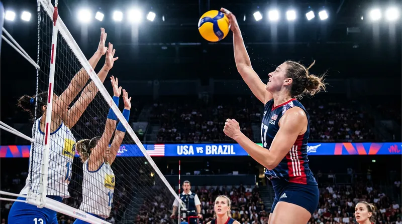 Jordan Thompson led the American offense with 15 points, including 13 kills.