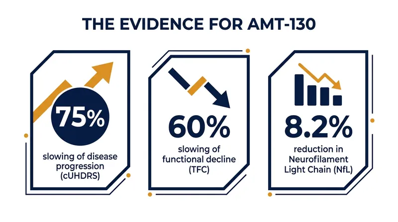 Phase 1/2 clinical trial data for high-dose AMT-130 at 36 months.