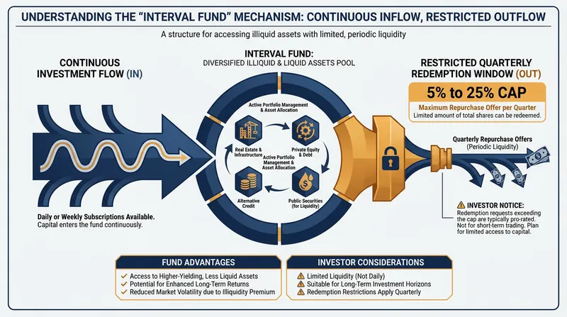 How an interval fund trades daily liquidity for access to private assets.