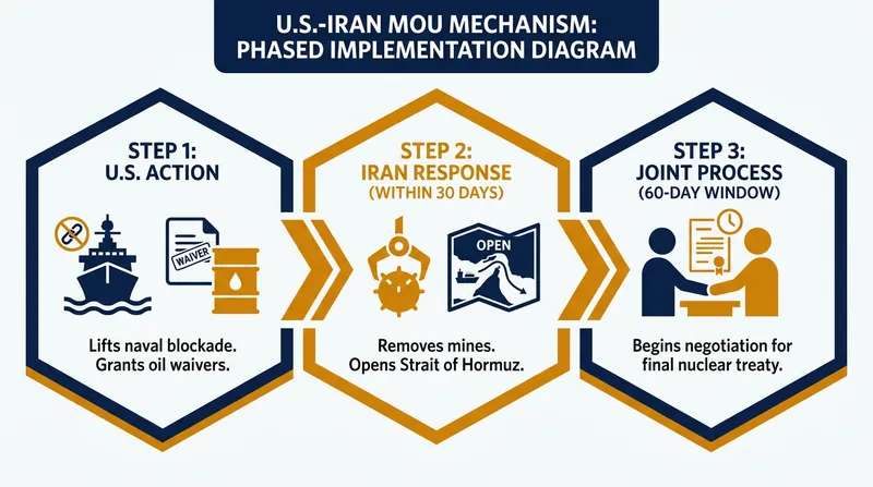 The phased implementation of the U.S.-Iran Memorandum of Understanding.