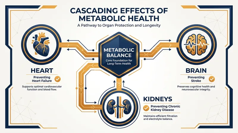 Improving metabolic health exerts a systemic anti-aging effect across multiple organ systems.