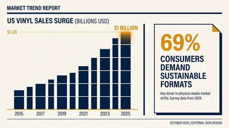 As vinyl sales hit historic highs, consumer demand for sustainable physical media is driving industry innovation.