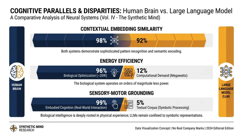 While brains and AI share computational similarities, biological networks remain vastly more efficient and grounded in physical reality.