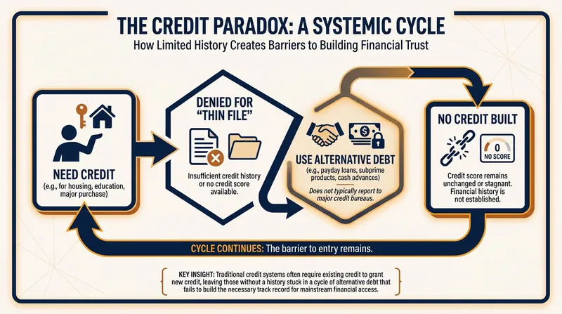 The Gen-Z Credit Paradox traps young adults in a cycle where they cannot access the tools needed to prove their creditworthiness.