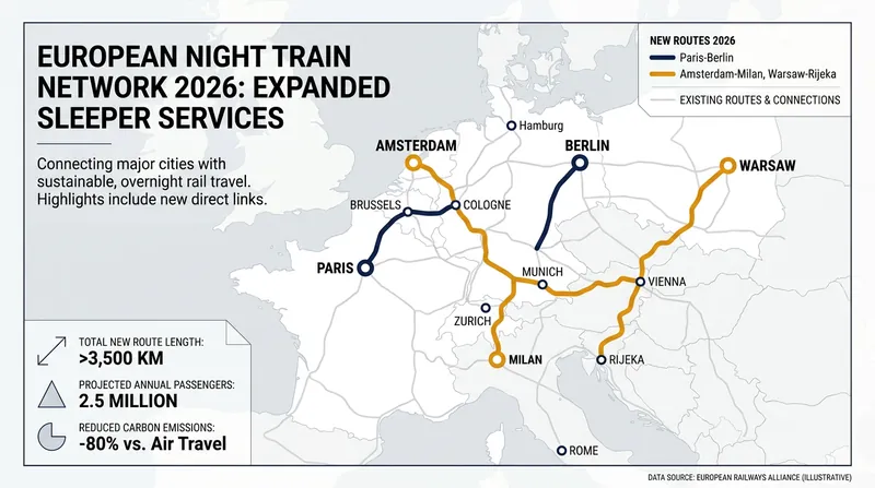 Major new sleeper routes launching in 2026 are connecting the continent from the North Sea to the Adriatic.