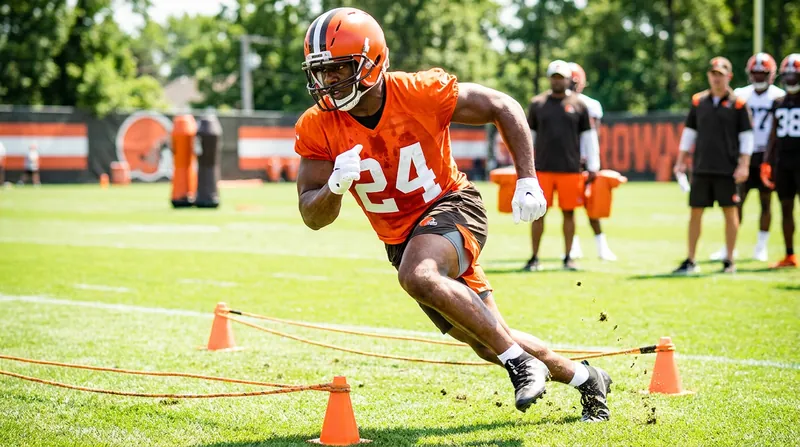 Browns running back Quinshon Judkins participated in 11-on-11 drills, showing no lingering effects from his Week 16 leg fracture.