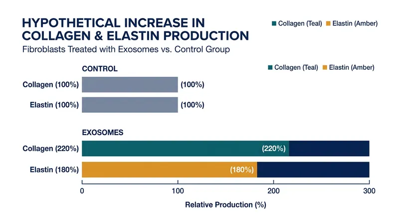 Clinical studies indicate exosome therapies can significantly boost the synthesis of extracellular matrix proteins.