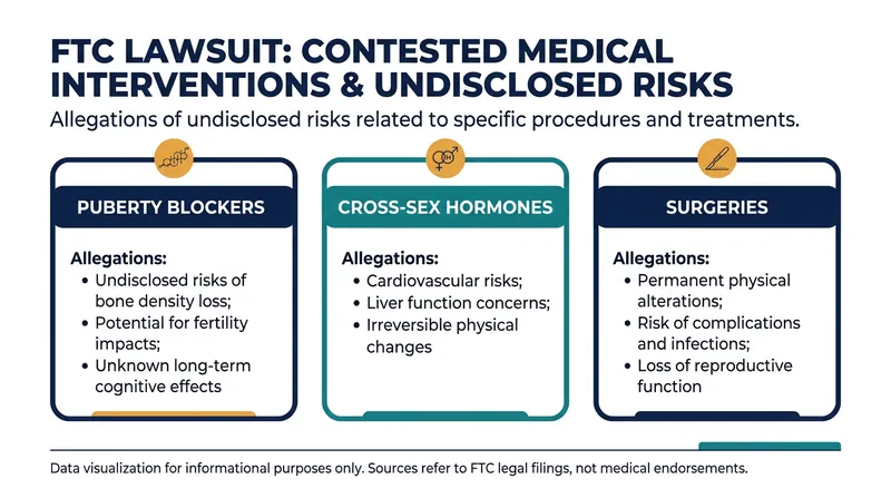 The FTC alleges WPATH guidelines failed to adequately disclose the long-term risks of specific medical interventions.