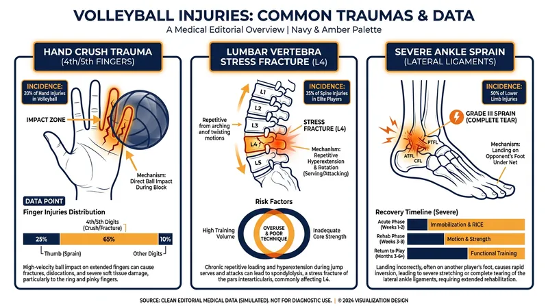 The specific injuries that sidelined three of the world's top outside hitters.