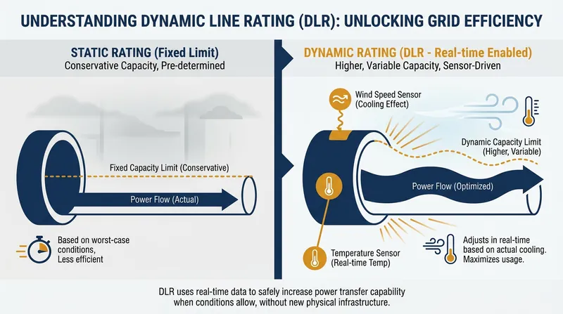 Dynamic Line Ratings use real-time weather data to safely push more power through existing lines.