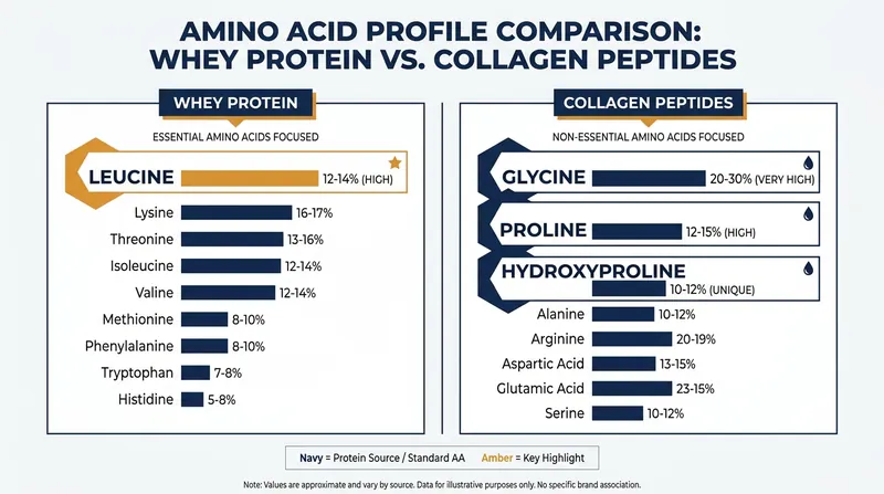 Collagen provides the specific amino acids required to rebuild tendons, which are largely absent in whey protein.