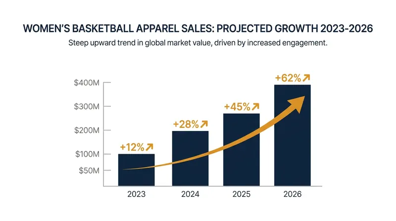 Major apparel brands are increasingly relying on women's basketball to drive overall division growth.