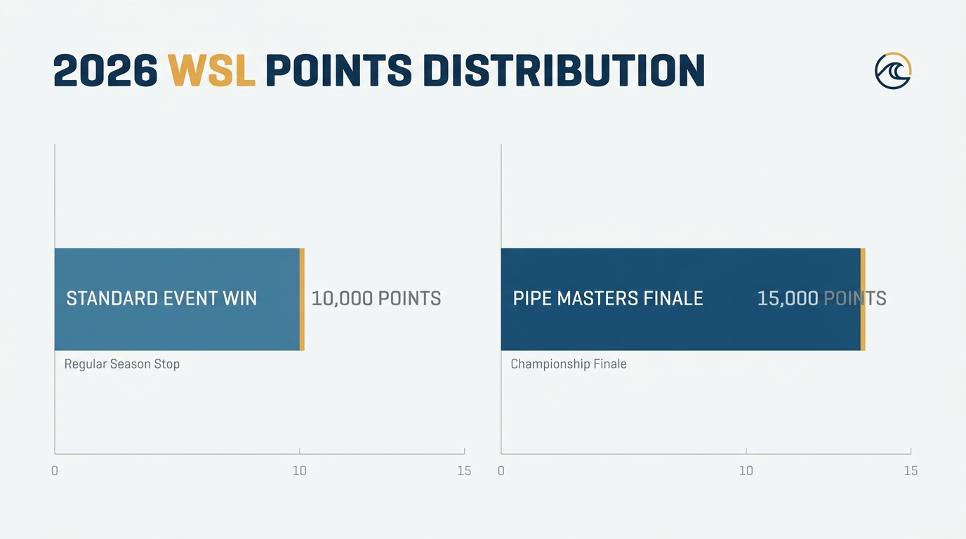 The season finale at Pipeline will award 1.5x points, ensuring the title race goes down to the wire.