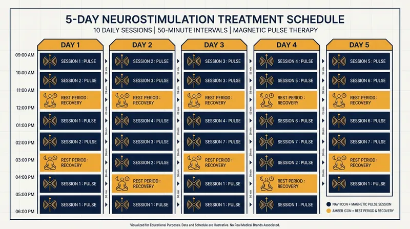The accelerated protocol compresses six weeks of standard therapy into five highly intensive days.