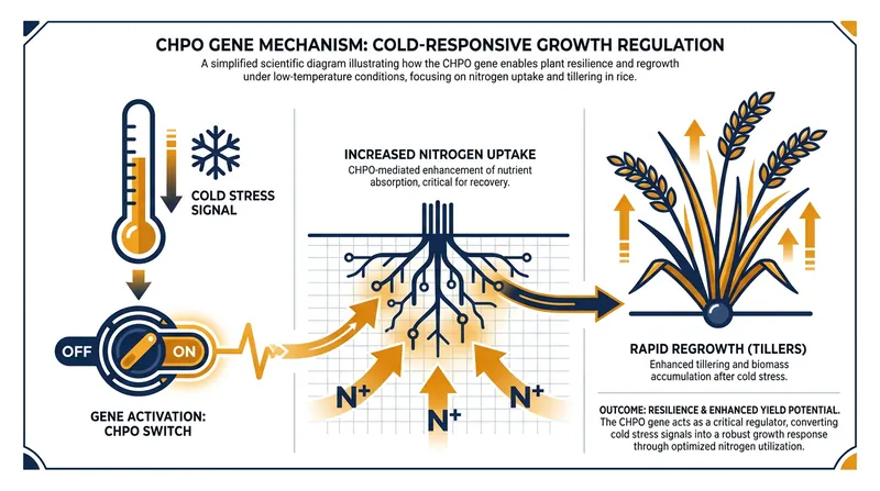 How the CHPO gene acts as a biological switch to coordinate cold recovery and nutrient uptake.