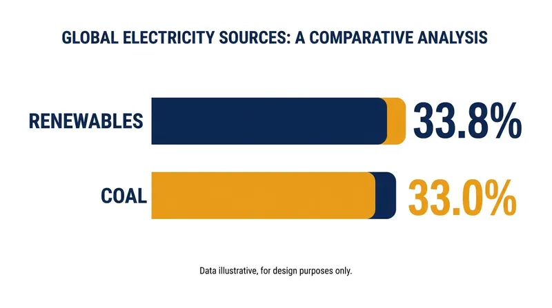 Global electricity generation mix in 2025–2026.