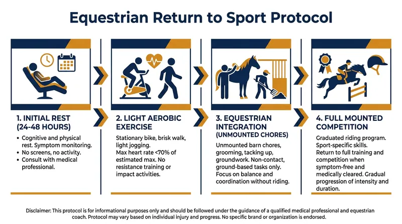 Modern equestrian injury protocols emphasize active rehabilitation over complete rest.