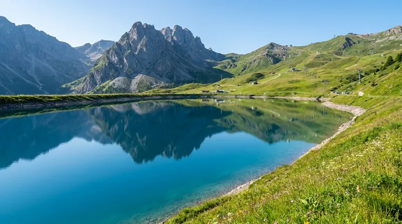 High-altitude reservoirs allow resorts to use gravity rather than electricity to distribute water.