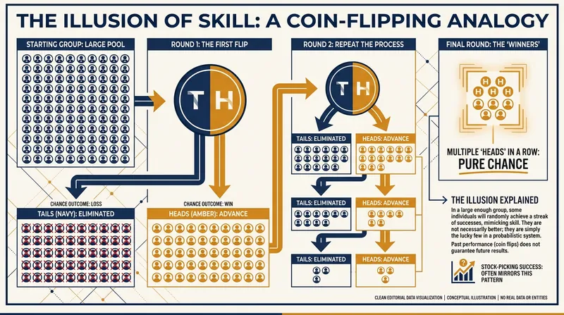 In a market with thousands of funds, pure probability dictates that a few managers will establish spectacular track records entirely by chance.