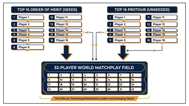 The dual-pathway qualification system ensures a mix of established champions and in-form floor players.