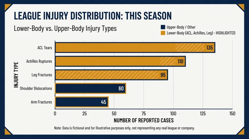 Lower-body injuries continue to account for the majority of long-term absences in professional lacrosse.