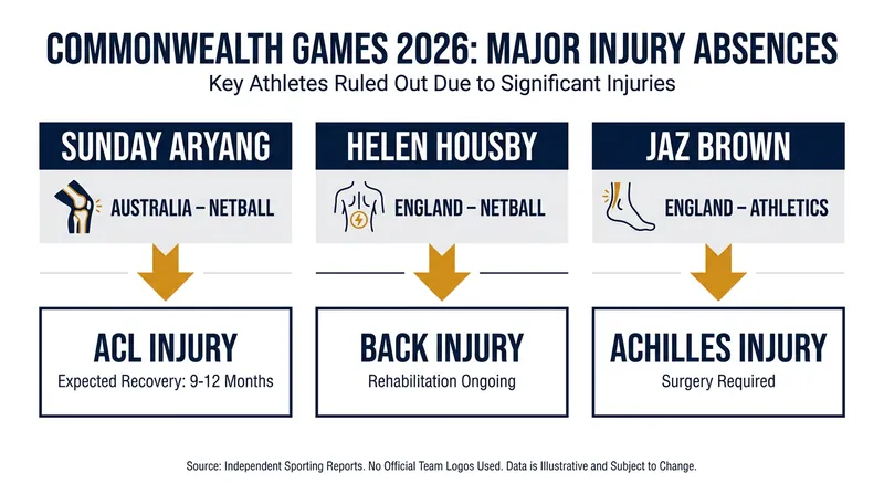 Major international absences for the Glasgow 2026 Commonwealth Games.