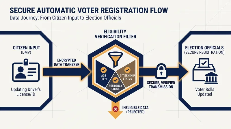 AVR systems utilize front-end eligibility verification to ensure only qualified citizens are registered.