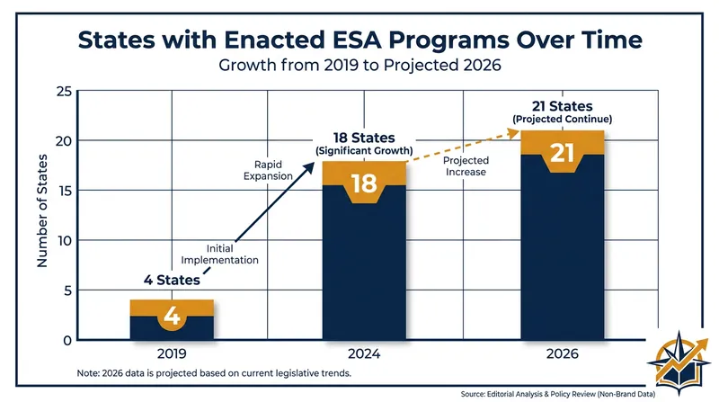 The number of states offering Education Savings Accounts has more than quintupled since 2019.