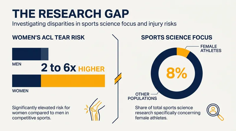 Despite a significantly higher injury risk, female athletes remain vastly underrepresented in sports science research.