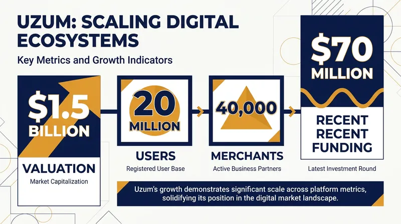 Key metrics driving Uzum's status as Central Asia's premier technology unicorn.