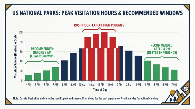 Travel experts recommend arriving early or late to avoid the midday congestion.
