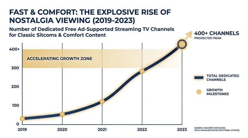 The demand for low-stakes, predictable background television has fueled the rise of dedicated FAST channels.