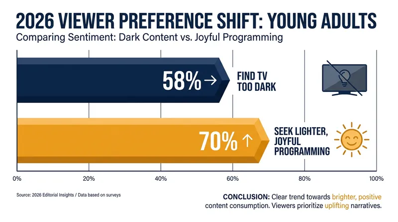 Recent polling indicates a strong audience preference for joyful programming over dark dramas.