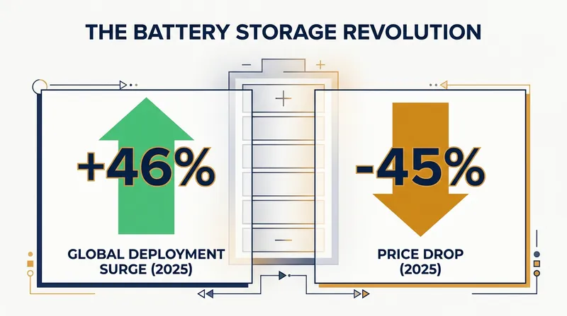 Plummeting costs have triggered a massive surge in battery deployment, unlocking the ability to use solar power after dark.