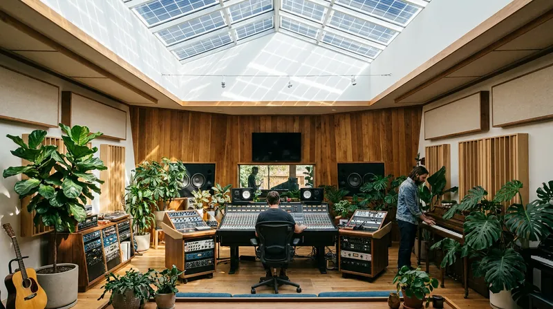 The 'Green Note' movement is pushing studios to adopt solar power and energy-efficient recording practices.