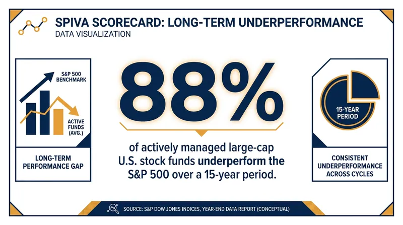 Over long time horizons, the vast majority of professional stock pickers fail to beat the market average.