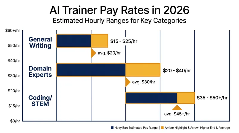 Specialized knowledge in STEM and coding commands the highest hourly rates on AI training platforms.